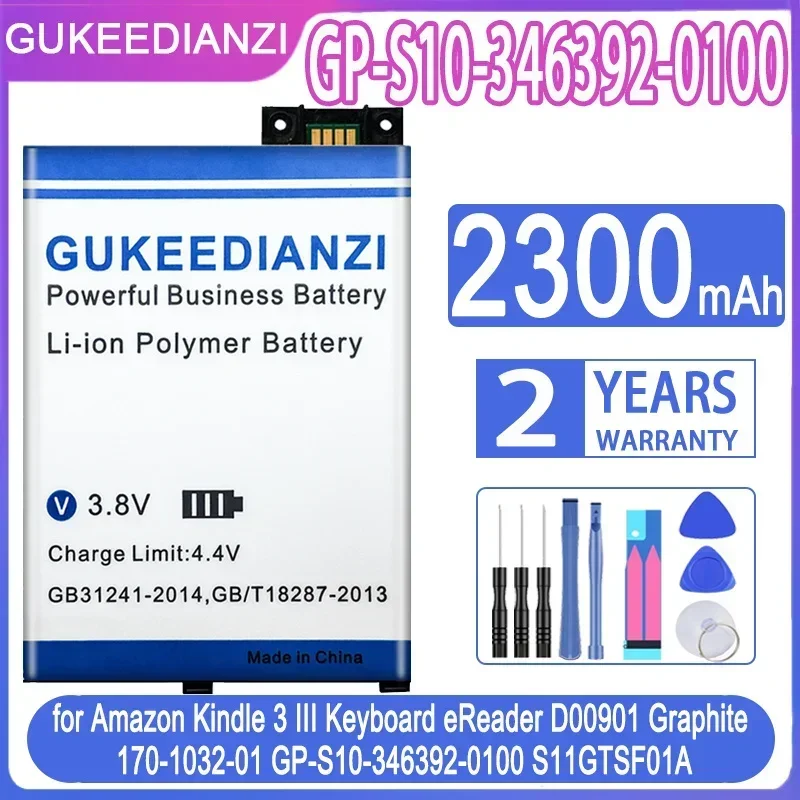 Battery 2300mAh for Amazon Kindle 3 III Keyboard eReader D00901 Graphite 170-1032-01 GP-S10-346392-0100 S11GTSF01A Kindle3