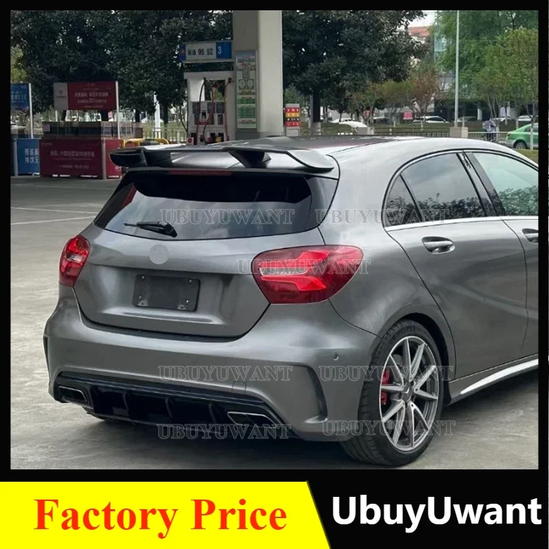 

Car Body Kit Carbon Fiber Rear Roof Spoiler Ducktail Wings For Benz W176 A Class A200 A260 A45 AMG 14-18 Car Styling FRP Black