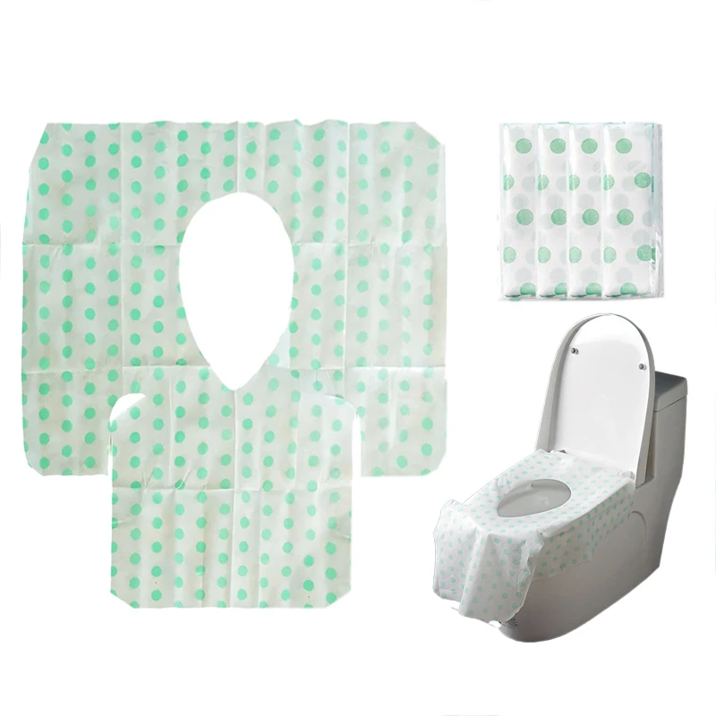 Dot Pattern Toilet Seat Cover Disposable Portable Travel Camping Hotel Degradable Waterproof Toilet Mat Bathroom Accessories TMZ