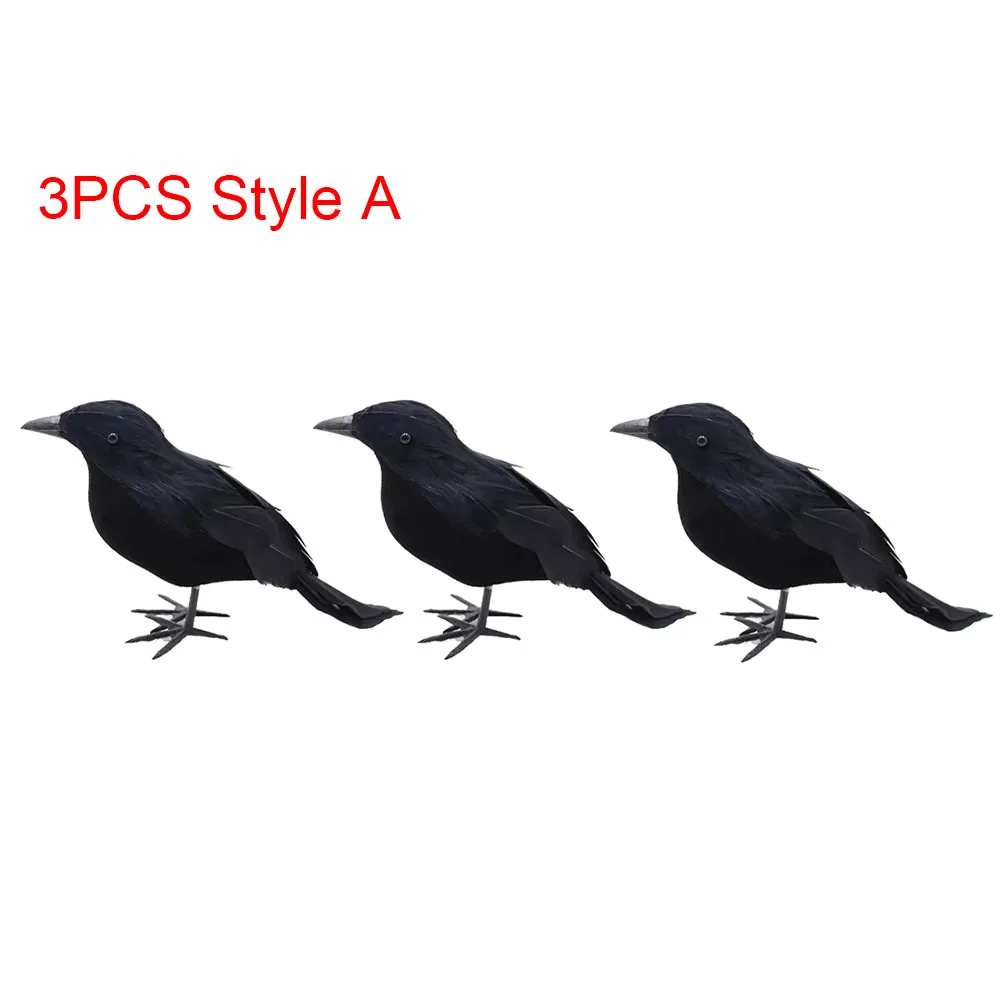 Halloween-Dekorationen, schwarze Krähe, Simulation gefälschter Rabenvogel-Requisiten, Halloween-Spukhaus, Garten, Hofdekorationen im Freien – Detail 11