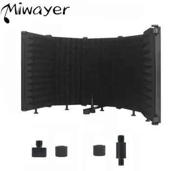 Miwayer ayarlanabilir 3/5 Panel mikrofon izolasyon kalkan katlanabilir stüdyo kayıt Mic filtre Mic sünger ses geçirmez kalkan