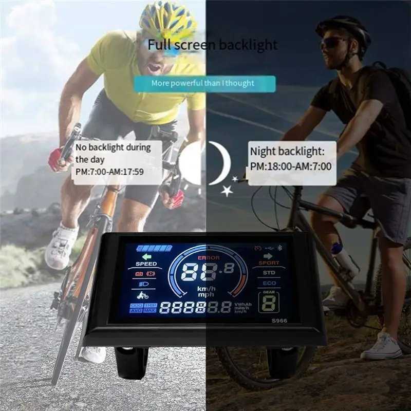 

Y678A-Electric Bike Display 24V-72V Waterproof LCD Display S966 Electric Bike Controller Panel Dashboard,Waterproof Connector