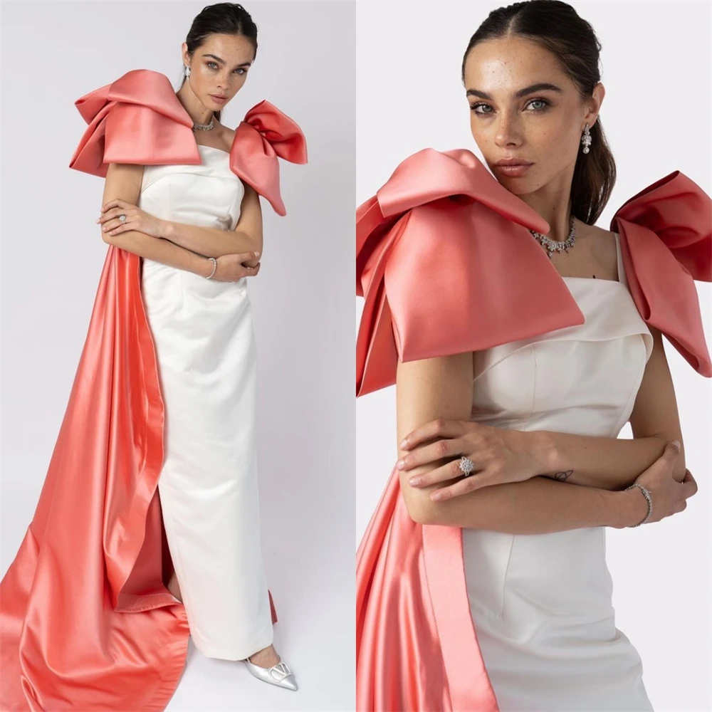 

High Quality Square Sheath Celebrity Fold Draped Satin Occasion Evening Gown vestidos para mujer فستان سهرة نسائي