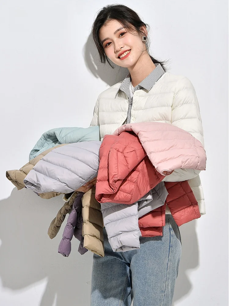 

Yaloo Легкий приталенный женский пуховик Jaet круглый Ne ort Sle Memory Fabric ket Детали для поездок на работу Sle Faion