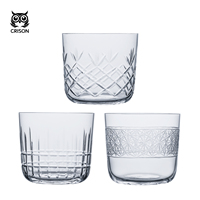 CRISON Whiskey Glass, Foreign Wine Glass, Handmade Crystal Glass, Large Ice Hockey, Square Ice Cocktail Gift Box Set for Gift Gi