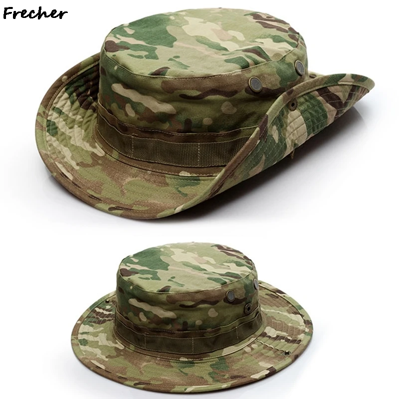 Sun Protection Boonie Hat Breathable Bucket Hats Hunting Fishing Hiking Sun Caps Outdoor Sports Panama Wide Brim Bucket Cap New