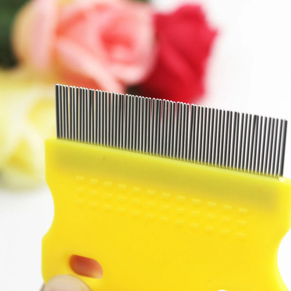 

1pcs Pet Stainless Pet Comb Steel Fine-Toothed Grooming Tool For Cats Dogs Flea Removal Durable Plastic Handle