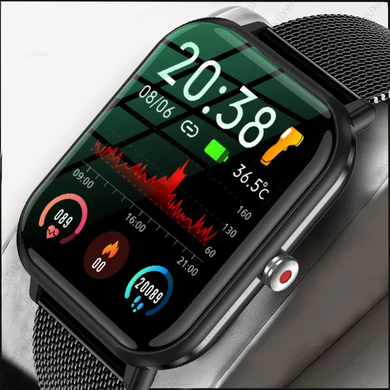 2024 New Men's Smart Watch Blood Oxygen Monitoring. Sports Fitness. Body Temperature Monitor Smart Wearable for Both Men Women.