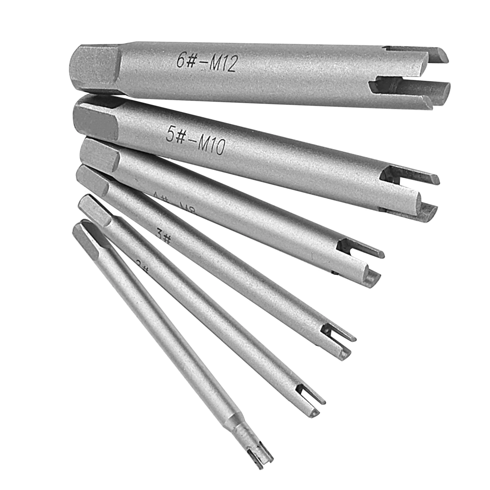 5Pcs HSS 6542 Broken Tap Extractor Broken Tap Remover Removal Tool Kits Taps 3/4 Claws 2#-M5, 3#-M6, 4#-M8, 5#-M10, 6#-M11-M12