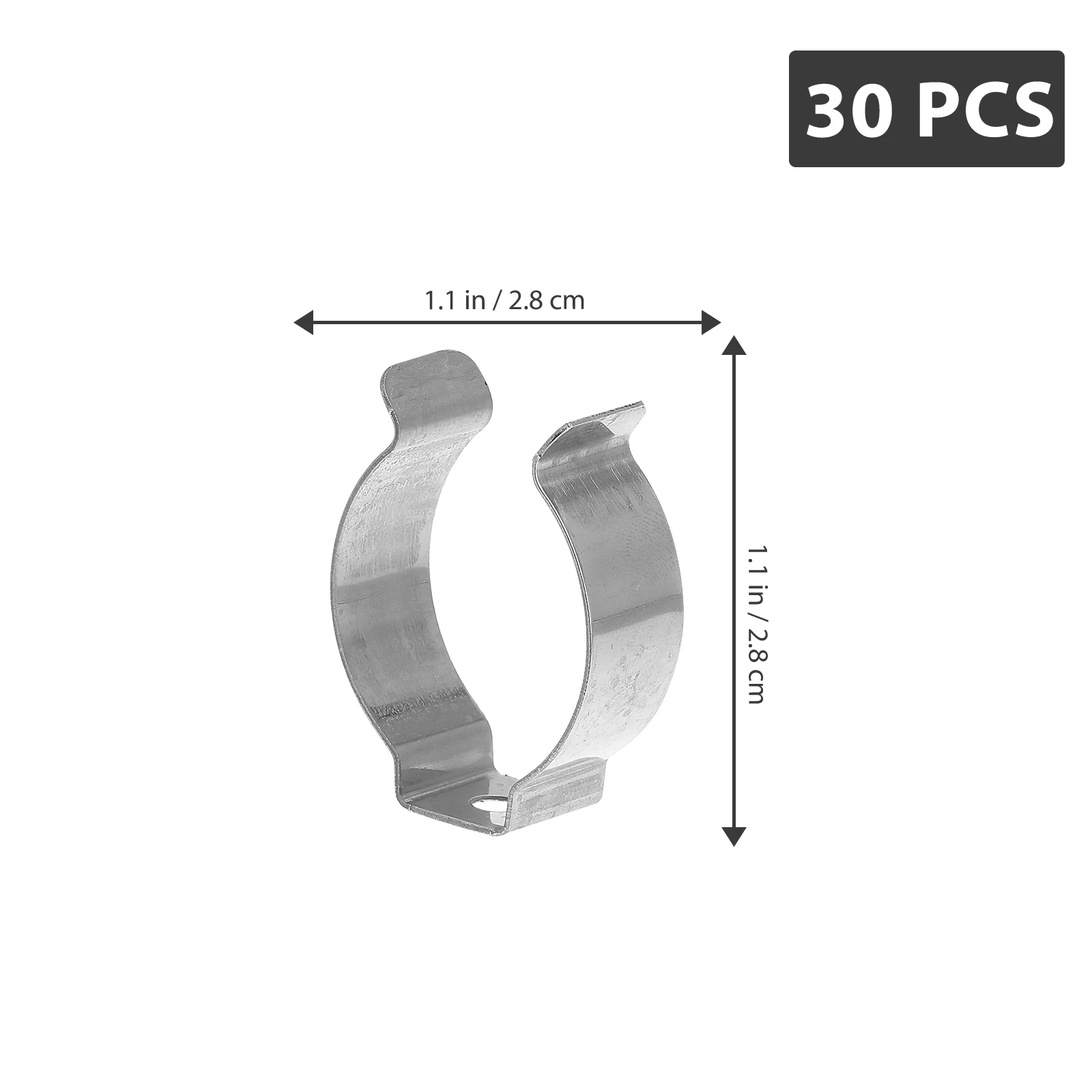 

30 pcs U Shape Tube Light Clips Stainless Steel Heavy Duty Lamp Holders Assorted Tool Silver No Screw For Indoor Outdoor