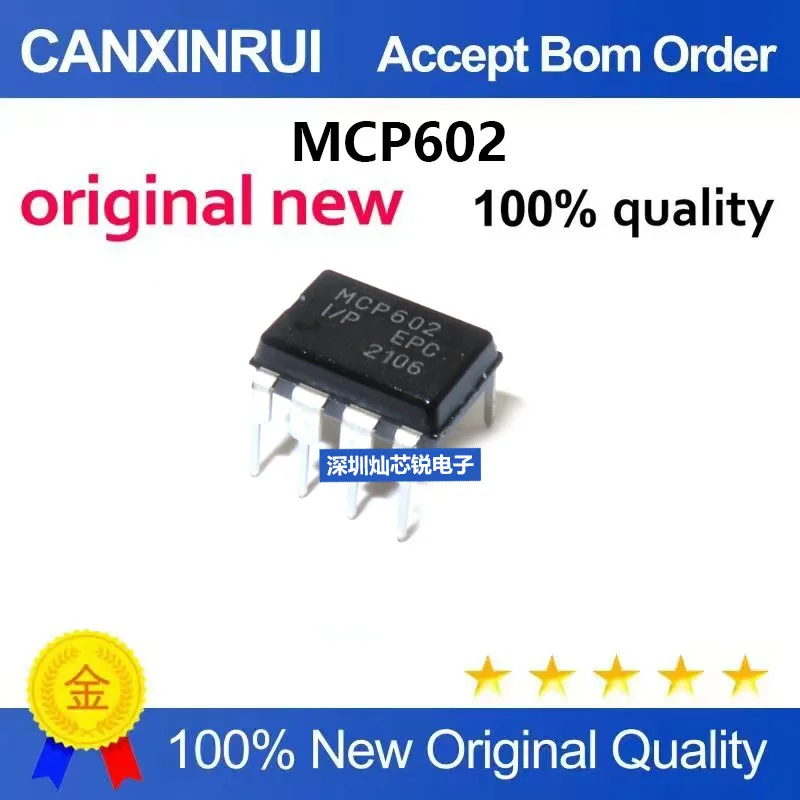 (5-100pieces)Brand New Original MCP602-I/P MCP602 DIP-8 Low Power Dual Amplifier