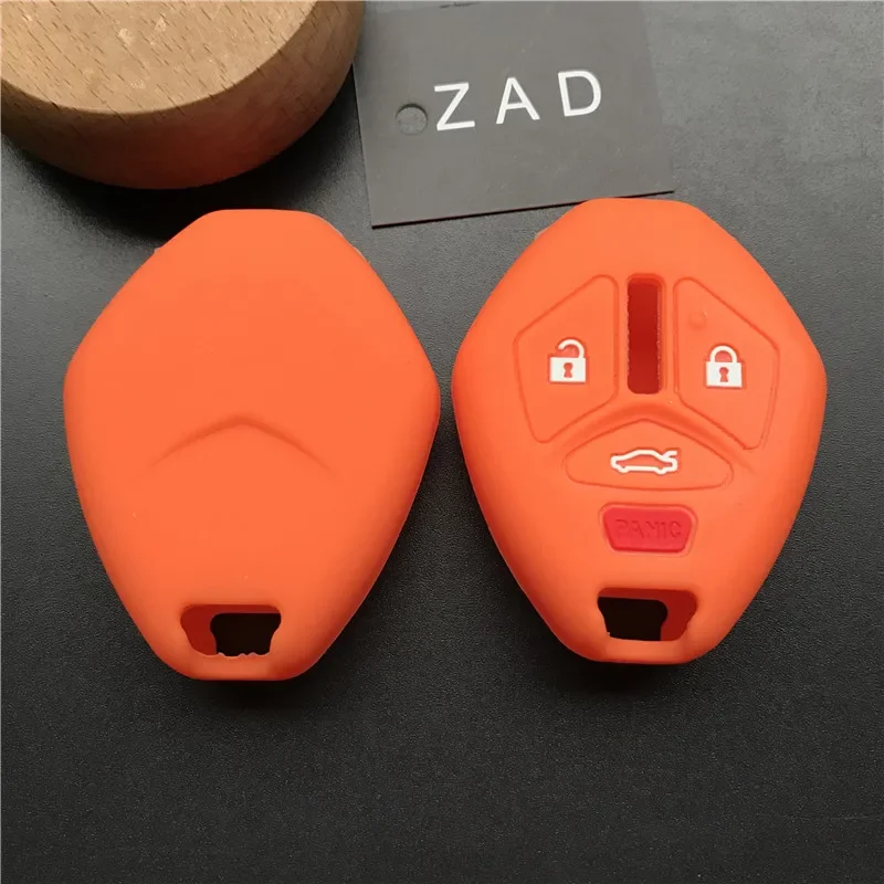 ZAD cassa della gomma di silicone copertura di chiave dell\'automobile per Mitsubishi Lancer Evolution Remote Key Chain Copertura 3 1 4 pulsanti