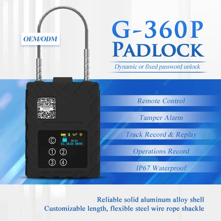 G360P GPS Beidou Tracker Lock Smart Touch Keyboard Password Padlock