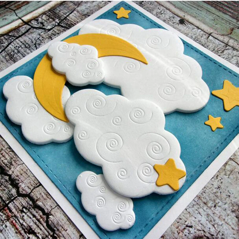 Cloud Sailboat Escalator Lace Wavy line Sun Moon Metal Cutting Dies Scrapbooking Cut Embossing Stencils Album Paper Card