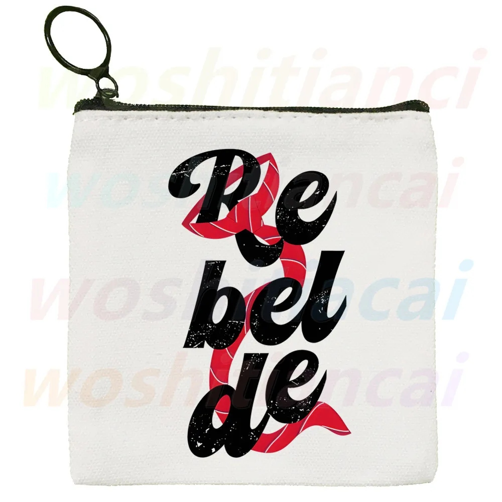 Rebelde RBD Canvas Purse Canvas Small Square Bag Key Storage Card Cartoon Coin Bag