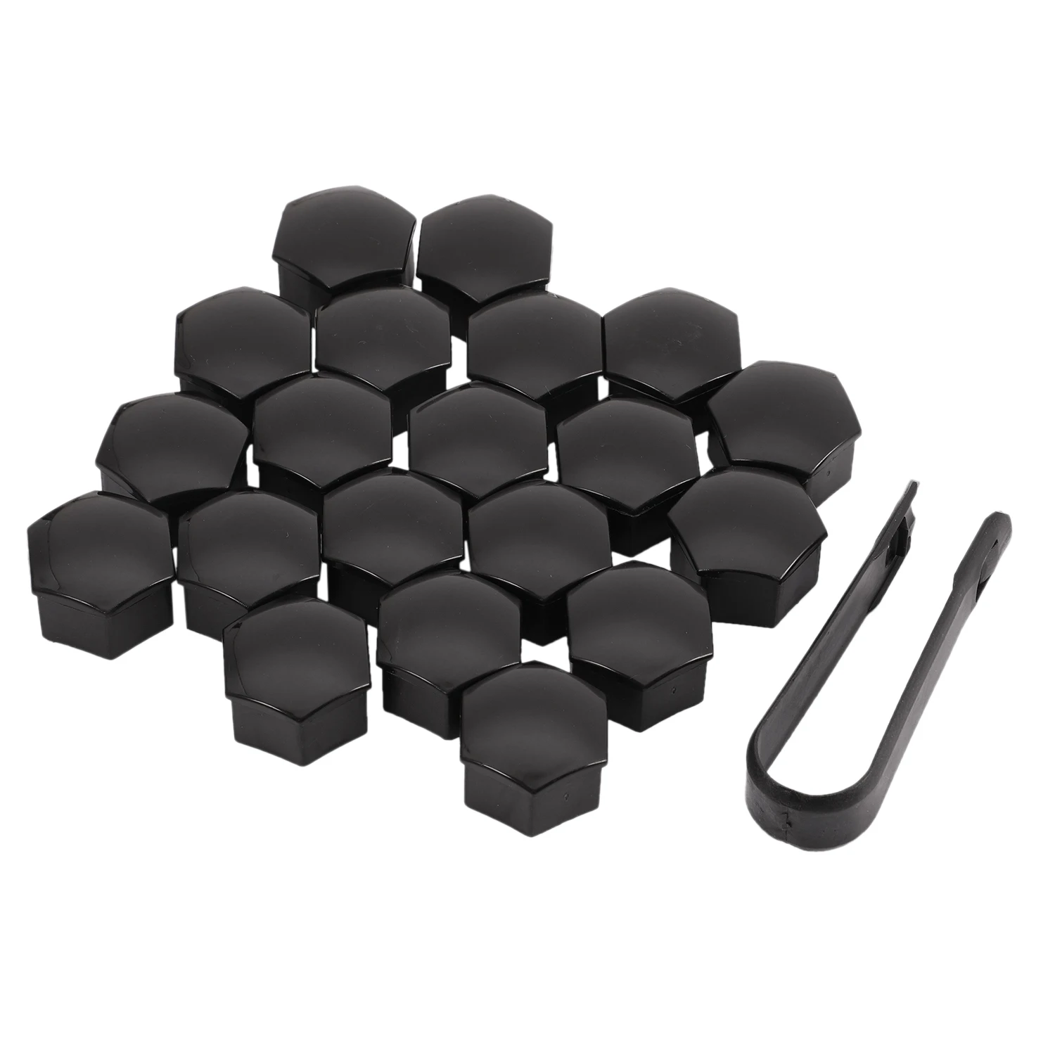 20Pcs 21Mm Car Tire Wheel Bright Black Bolt Nut Covers W/Removal Key Fit for Tesla Model S