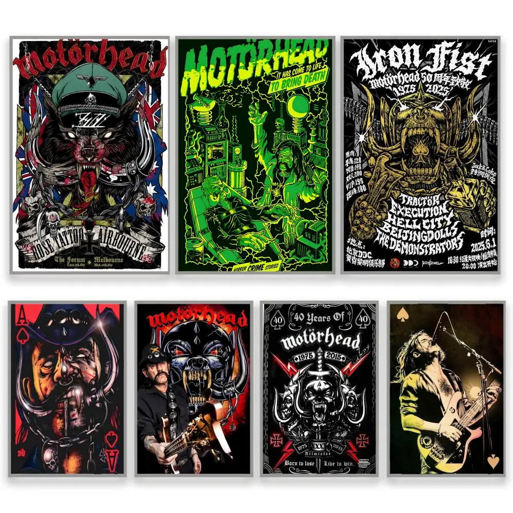 Классический плакат 70-х годов из тяжелого металла M-Motorhead Band, идеальная наклейка, самоклеящаяся, художественная, предназначенная для дома, столовой, офиса, прочный