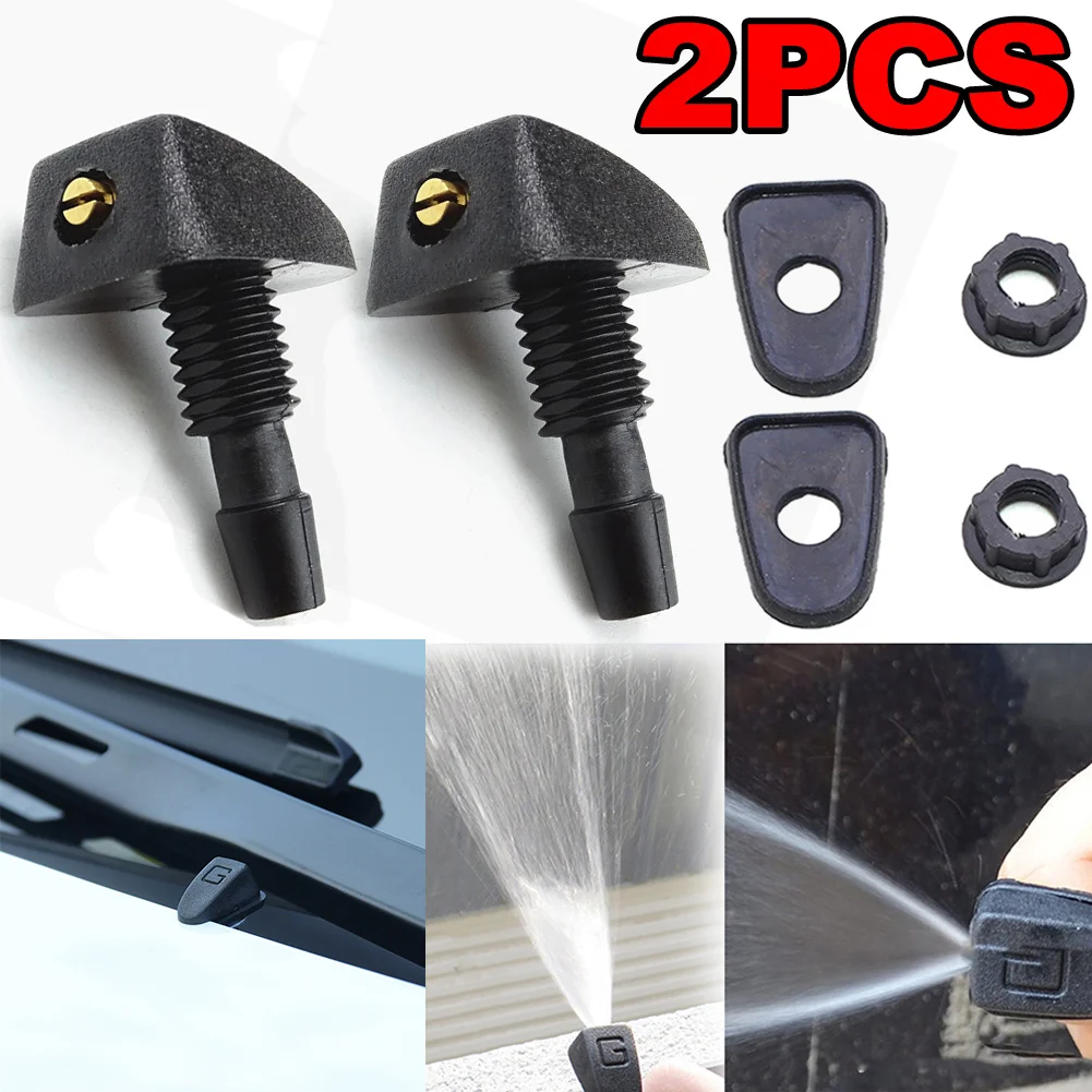 2 pezzi di regolazione auto parabrezza anteriore ugello tergicristallo kit spruzzatore a getto irrigatore ventola acqua beccuccio copertura rondella uscita universale
