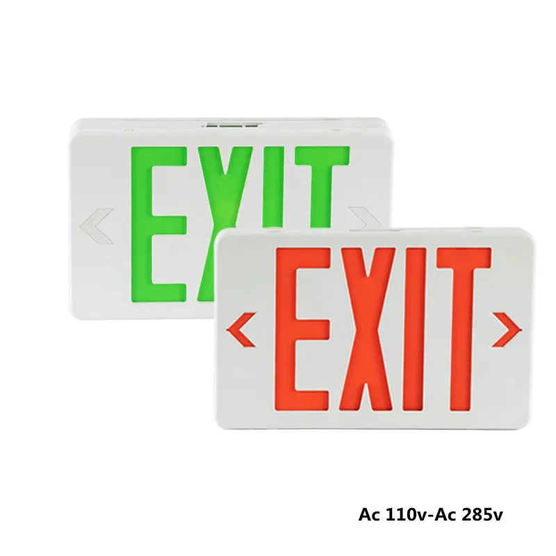 Led Exit Sign Ac110/220v Red/Green Emergency Exit  Fire Indicator Warning Lamp For Bulb Hotel Mall Public Place