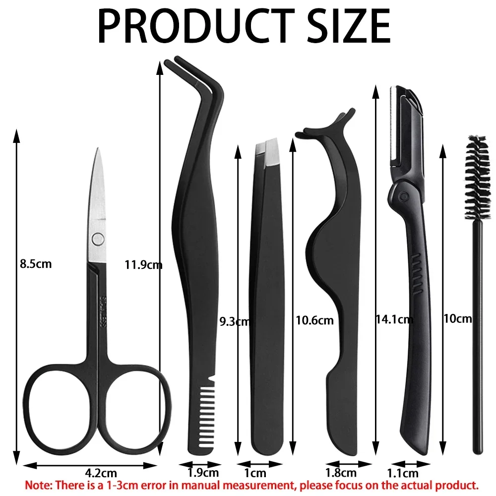 Pinze per sopracciglia Pinzette a punta curva Estensione 1/6 pezzi Pinzette per ciglia Set Clip in acciaio inossidabile Forbice Accessori per il trucco di bellezza
