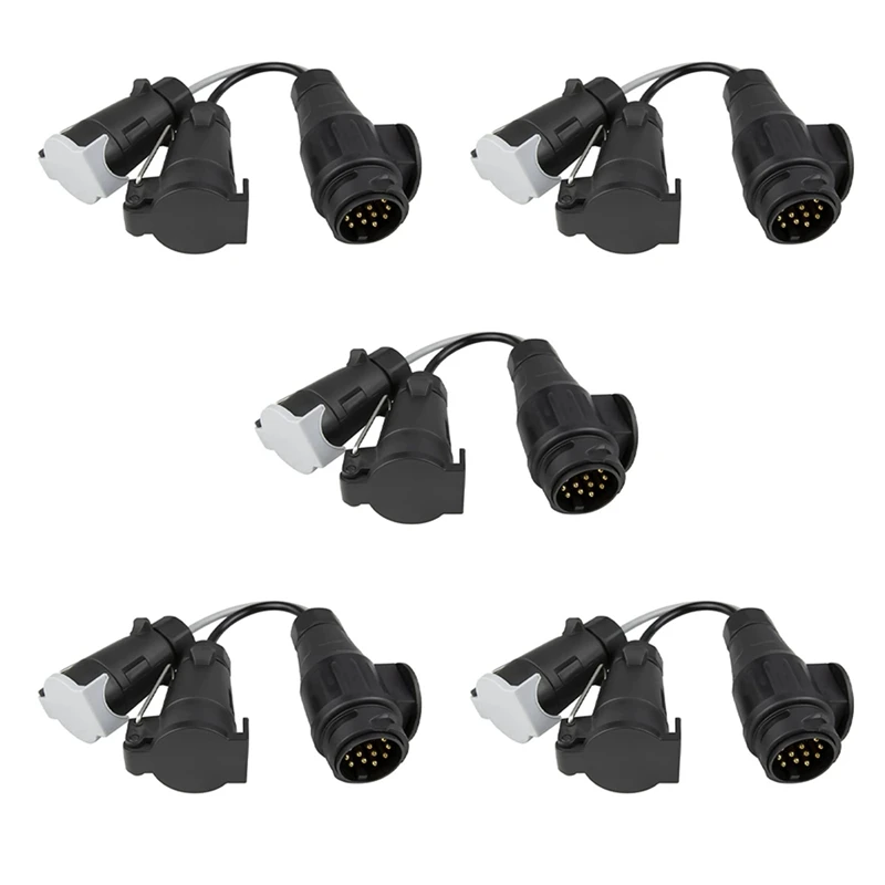 

5X Towing Adapter 13 Plug Pin To 7 Pin 12N+12S Socket Towbar Electric Conversion Adapter Lead For Trailer Truck Caravan