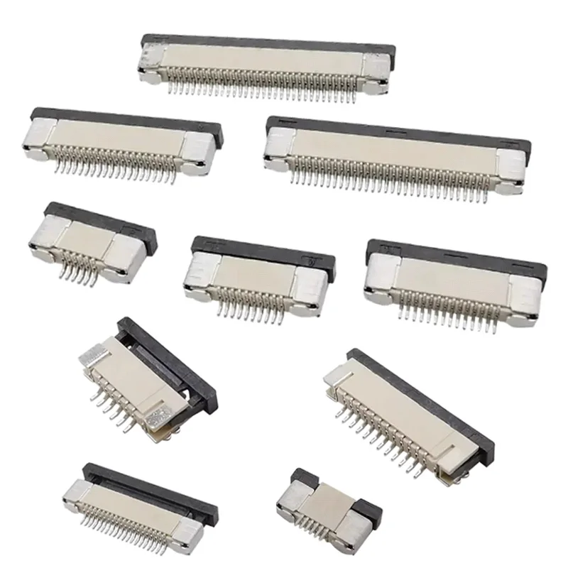 10PCS FFC/FPC Connector Flat Cable Socket 0.5MM/1.0MM Pitch Drawer Type Bottom Connection 4/5/6/8/10/12/14/16/18/20/22/24P