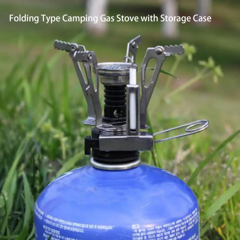 Corrosion Resistant Cooking Stove Easy to Carry Multipurpose Convenient Folding Type Camping Gas Stove with Storage Case