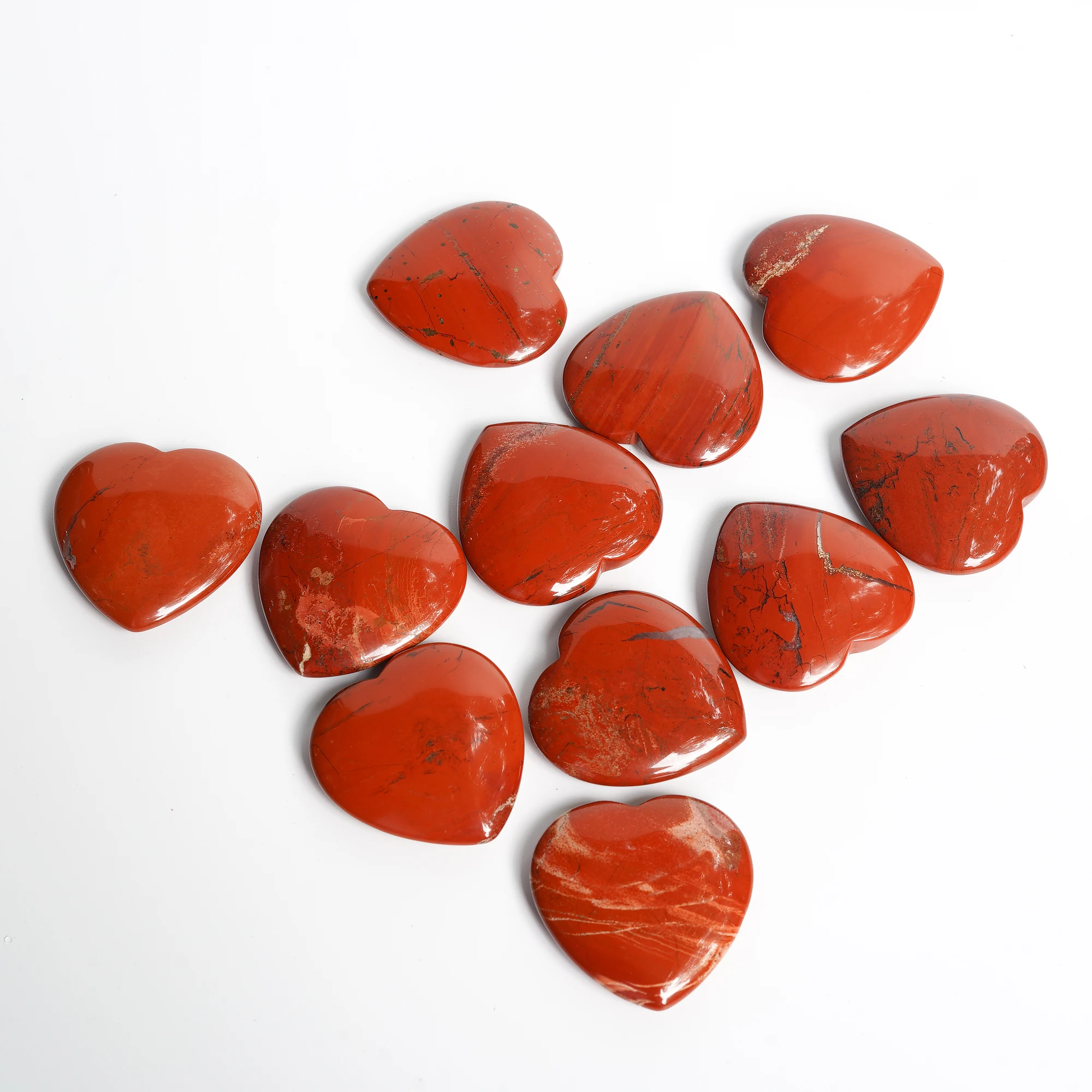 Natural Energy Red Jasper Crystal Love Heart Gem Specimen Jewelry Accessories Healing Quartz Collection Ornament Reiki Gift