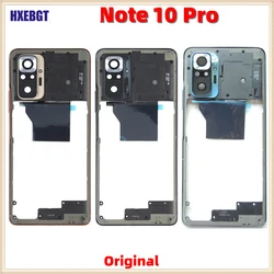 Original Middle Frame For Xiaomi Redmi Note 10 Pro With Camera Glass Lens Front Housing Middle Bezel Chassis Shell Parts