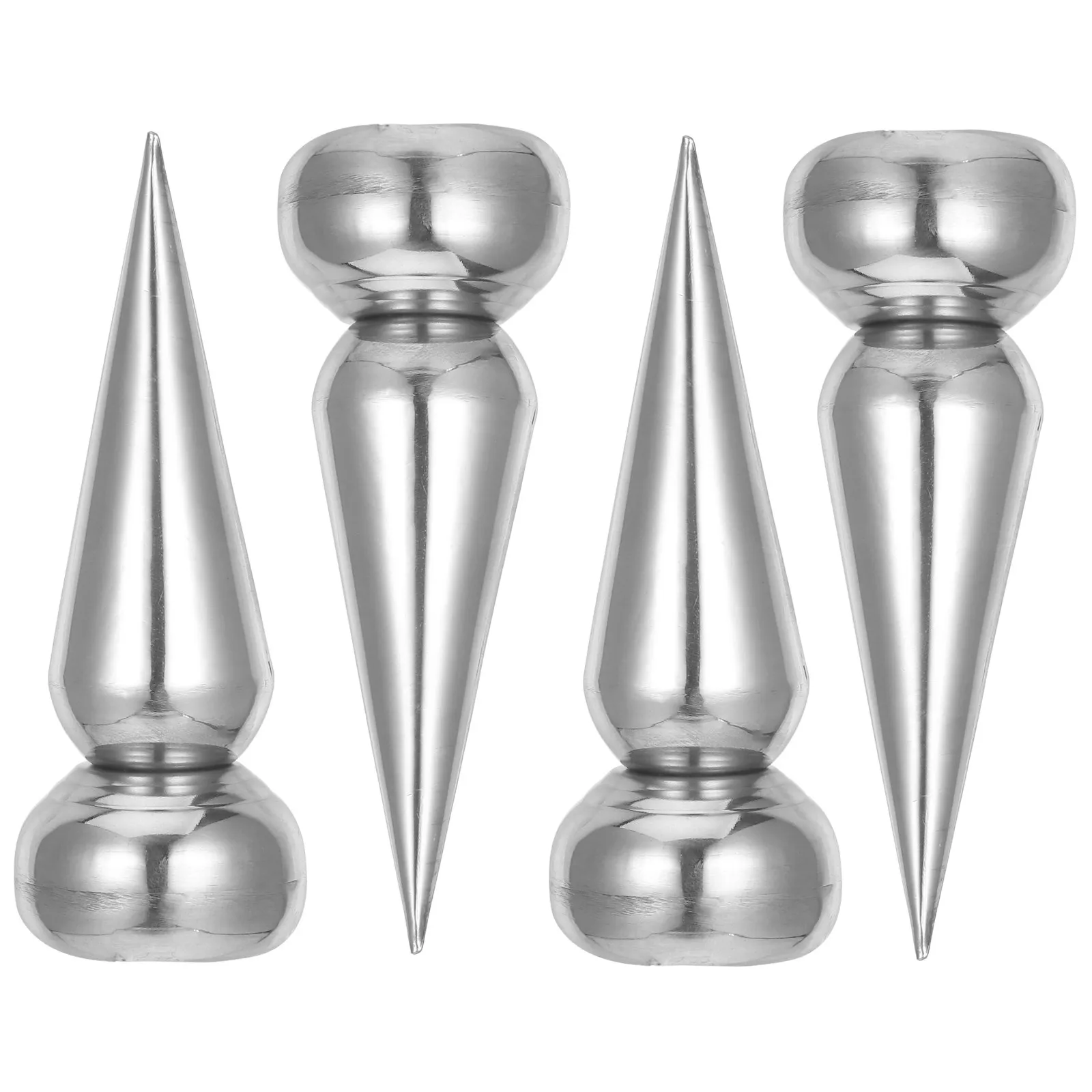 4Pcs Stainless Steel Conical Spearhead Fence Finials for Square Tube Picket Fences Garden Yard Patio Railing Post Caps