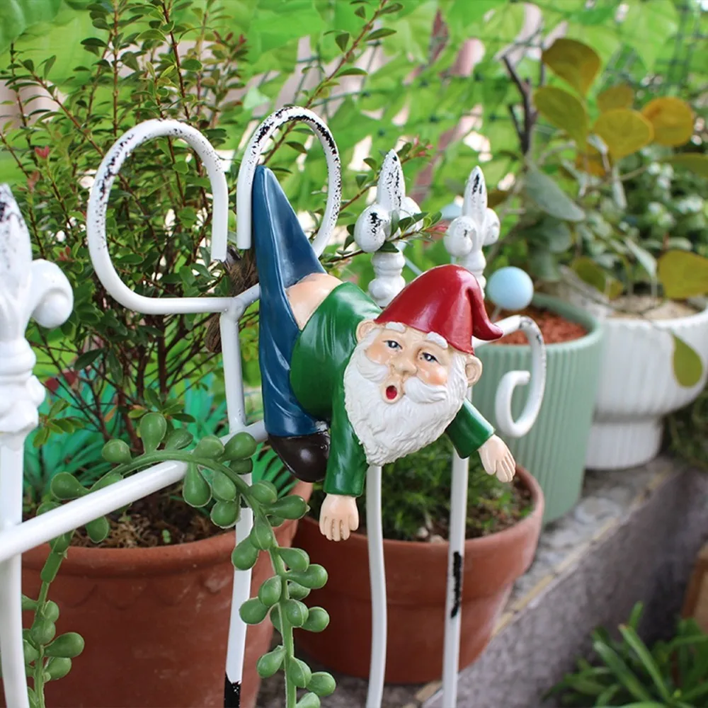 الإبداعية مضحك صغير جنوم تمثال معلق الراتنج الكرتون قزم مصغرة النحت نابض بالحياة قزم السراويل قلادة في الهواء الطلق فناء #1