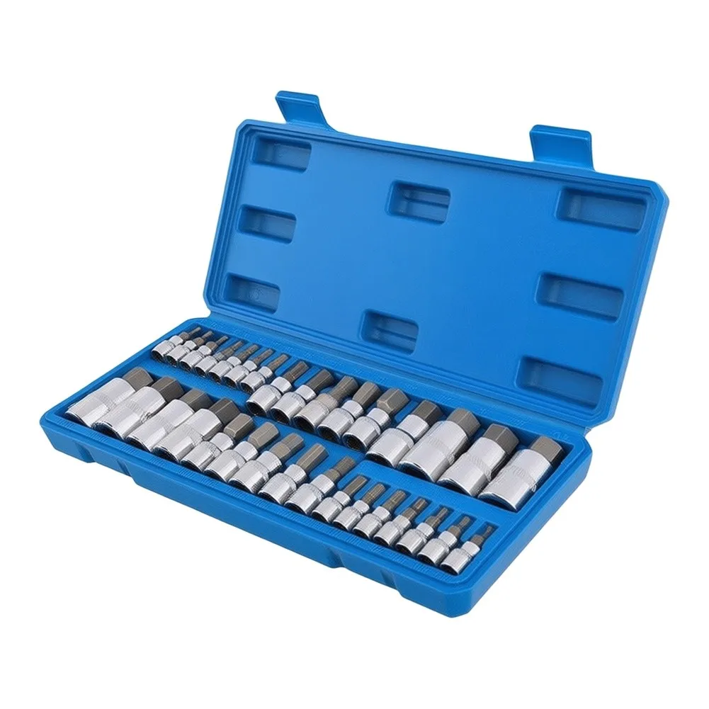 32-Piece Hex Wrench Set with Ratcheting Compatibility and Bit Holder Integration for Streamlined Workflow in Repairs