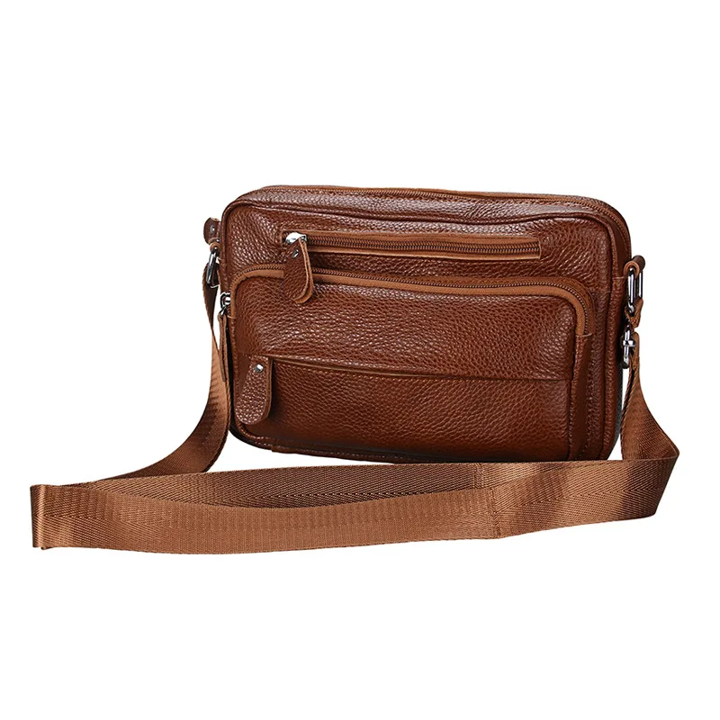 

New Luxury Men's Handbags 100% Cow Genuine Leather Male Shoulder Bag Real Natural Leather Crossbody Bag Messenger Bags