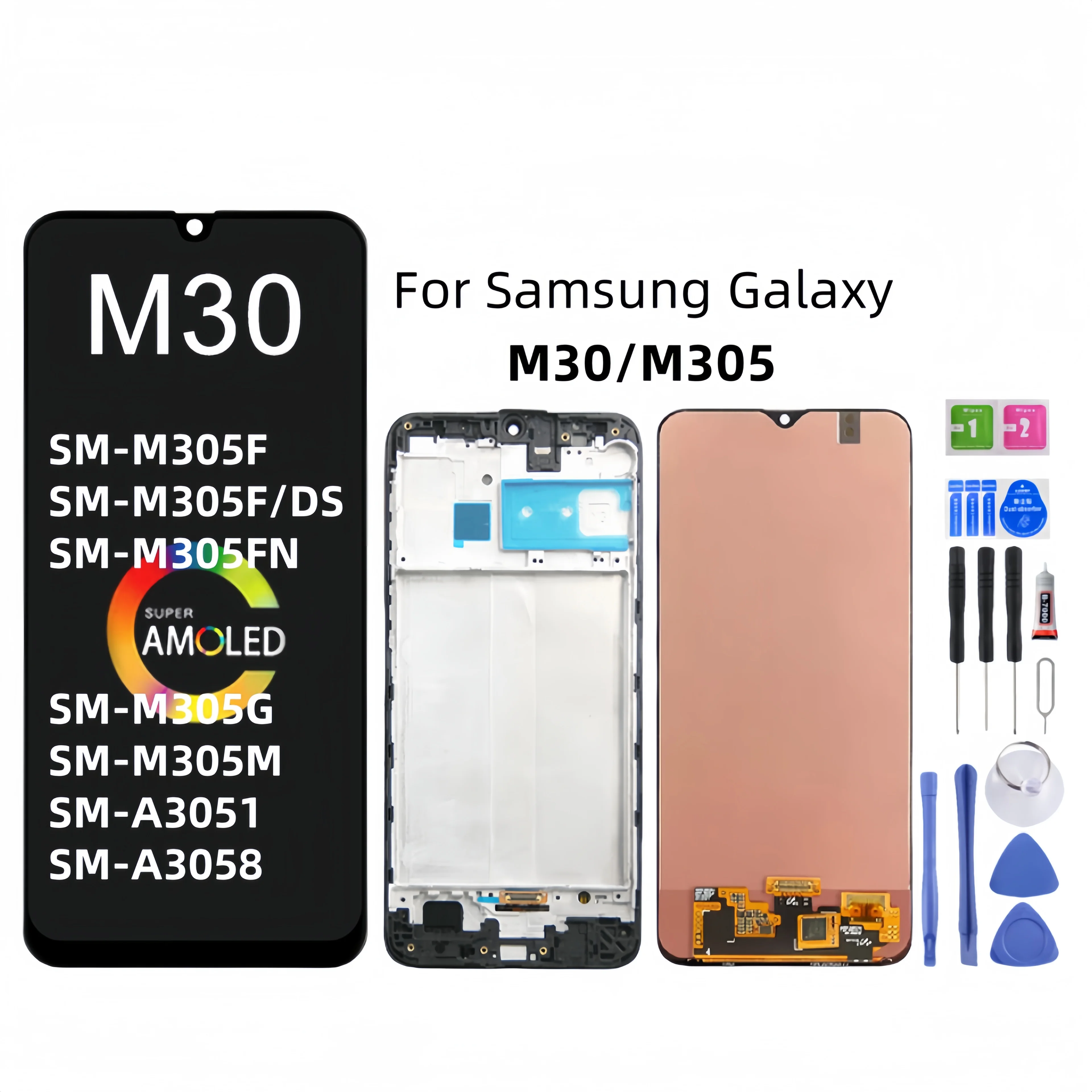 

For Samsung Galaxy M30 M305 SM-M305F M305FN M305G M305M A3051 A3058 Lcd Display Touch Screen Digitizer Assembly Replacement