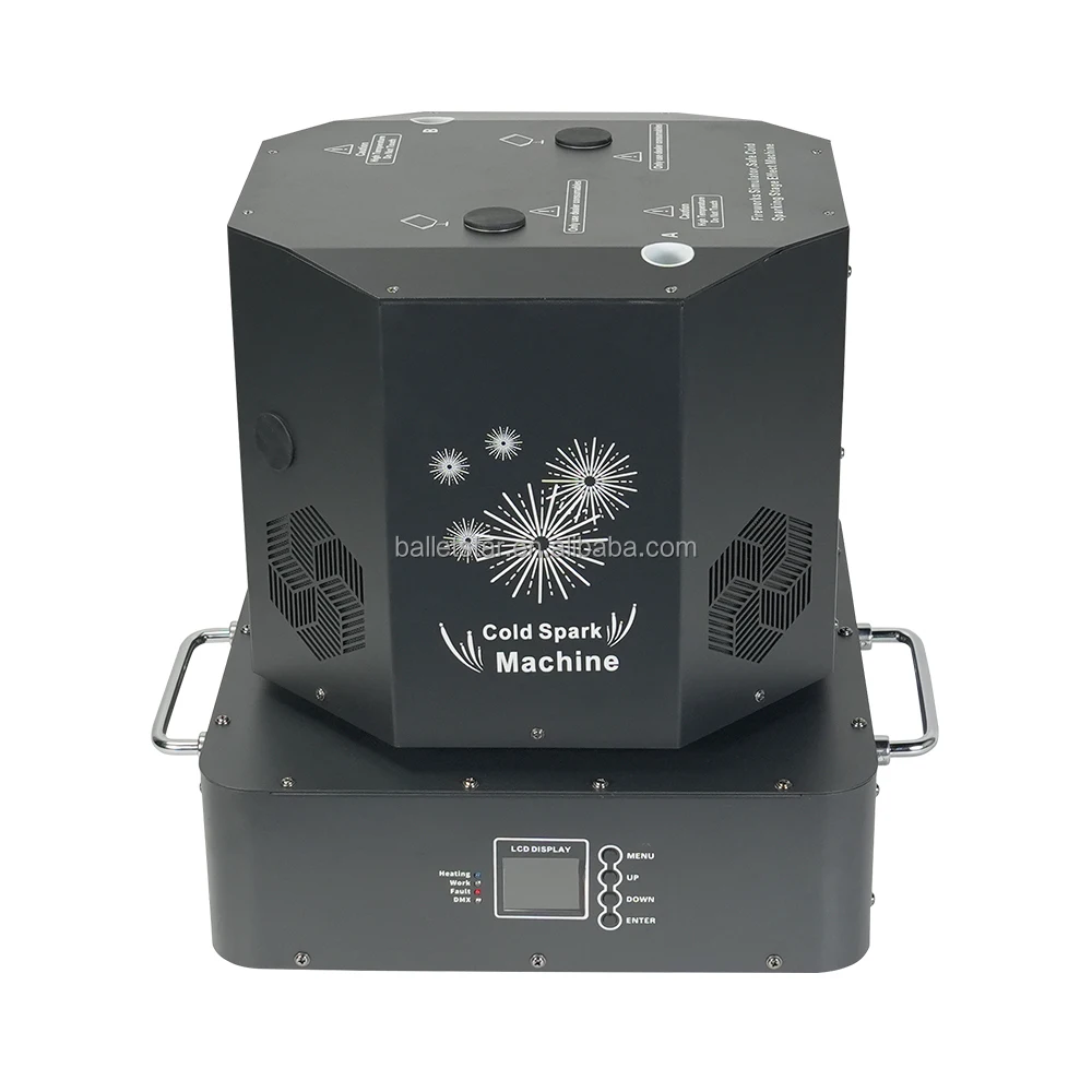 Dual-Head 360° Spinning Cold Spark Machine Remote-Controlled Cold Sparkler for Wedding Stage