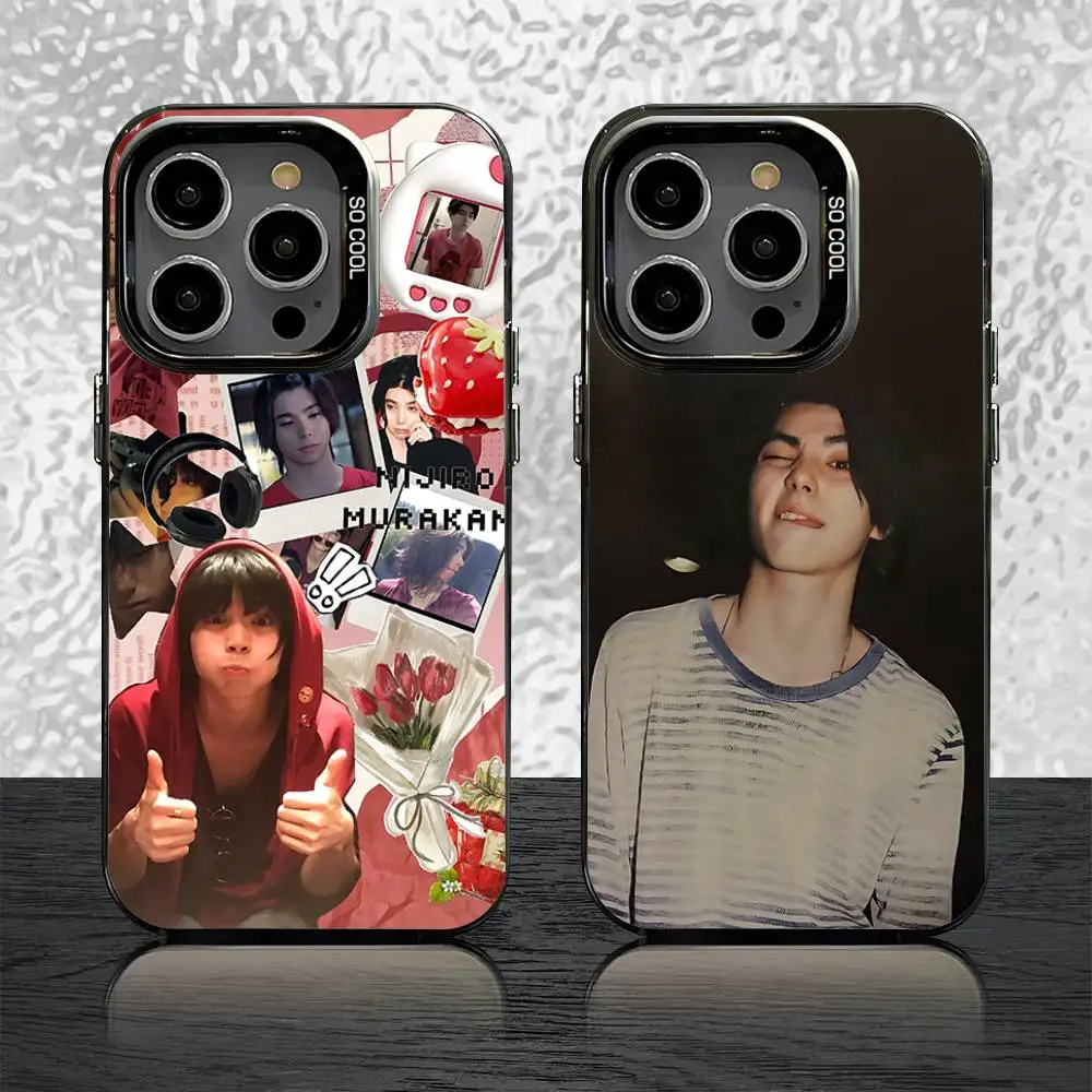 

N-Nijiro Murakami Phone Case For iPhone 16,15,14,13,12,11,Pro,XS,Max,Plus,Mini,SE Black Candy Matte Shockproof Cover