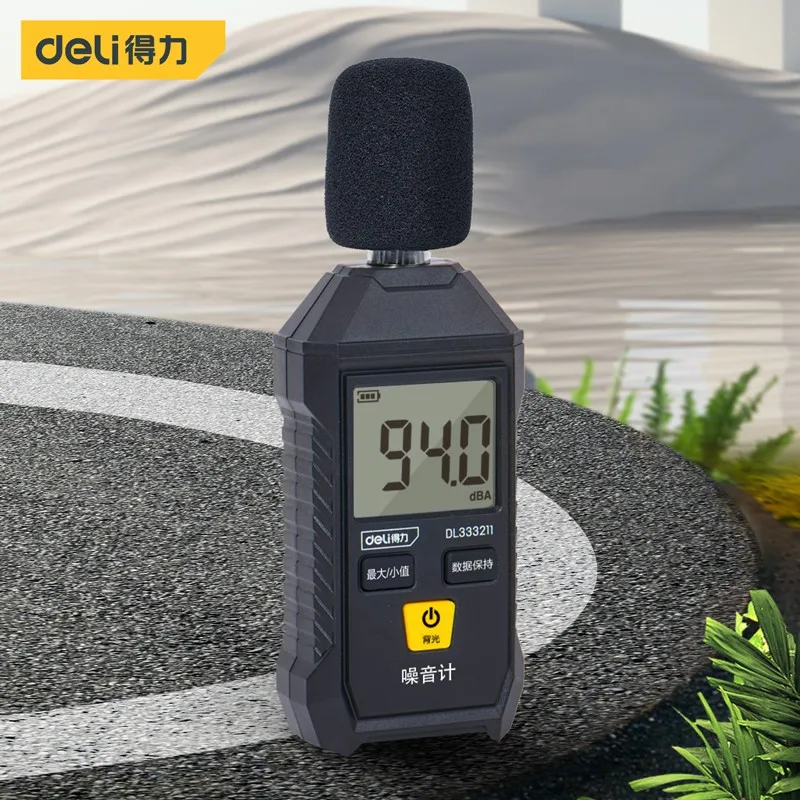 Deli Hand-Held Digital Sound Level Meter Noise Tester Sound Detector 30-130db Met Ac Gewogen Audio Sound Level Detector
