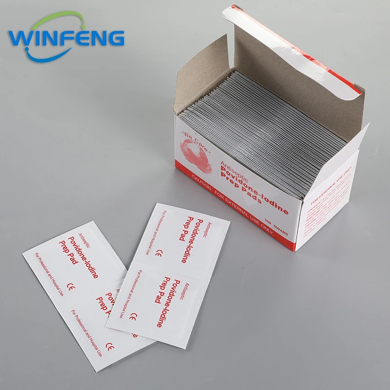 Disposable Portable Povidone-Lodine Prep Swap Pad Wound Disinfection Wet Cotton Pad For Survival First Aid Outdoor Travel 10Pcs