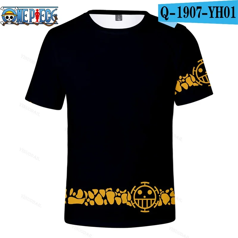 One Piece Trafalgar D. Water Law Luffy T-shirt Zoro Sanji Nami Summer Tees ACE Clothes Tops Birthday Gift for Boy Girls