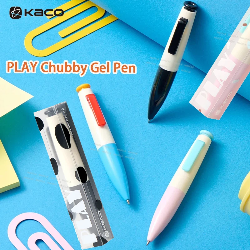 

KACO PLAY Chubby Gel Ink Pen Palm-sized Dual-ball ST Nib Quick Dry Pocket Pens Smooth Writing Instruments Portable Accessories