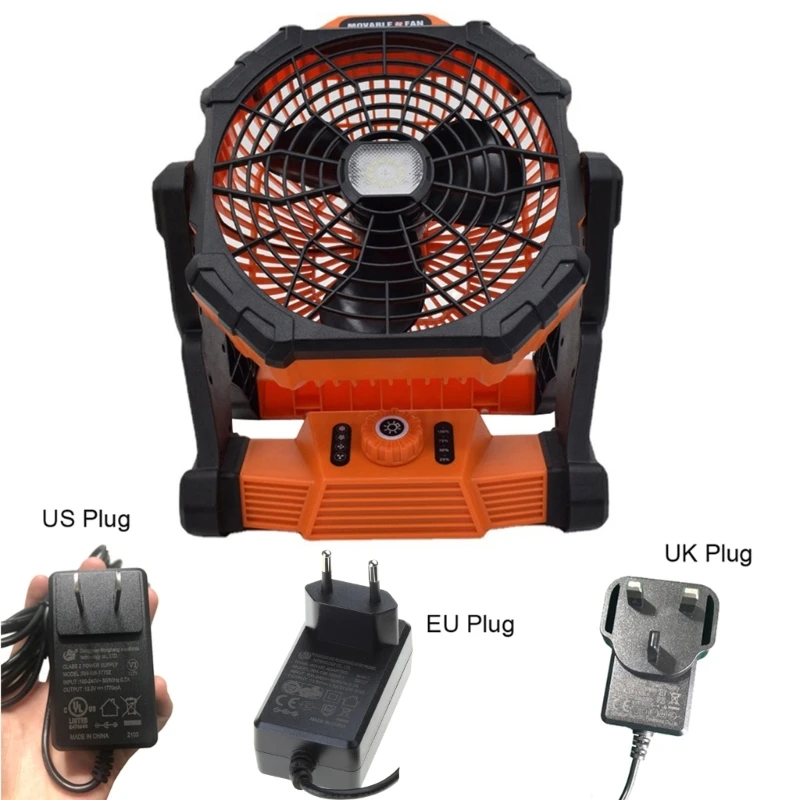 

14400mAh Adjustable Speed Desk Fan with 3 Levels Brightness LED Light Lamp