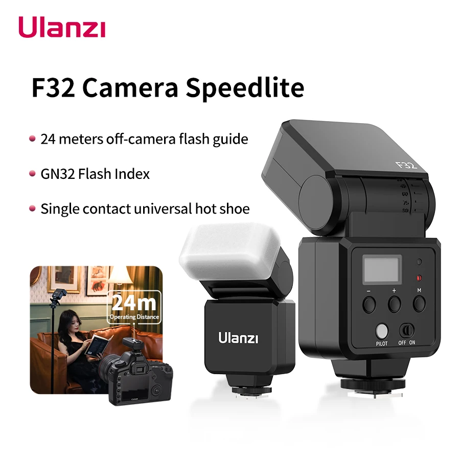 

Ulanzi F32 Camera Flash Speedlite Wireless On-Camera Speedlite for Sony for Canon for Nikon for Fuji for Olympus for Pentax