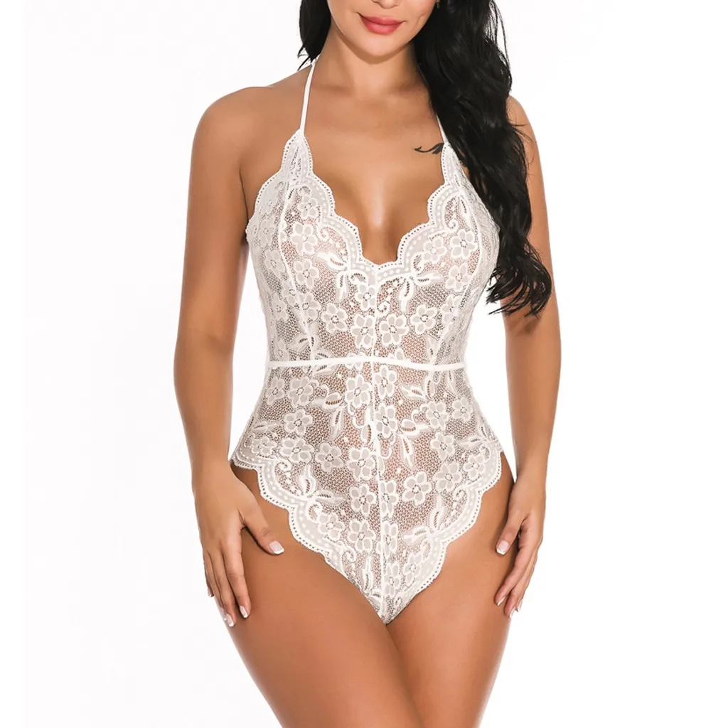 Sexy Ladies Lingerie One Piece Lace Bodysuit Mesh Babydoll Lenceria Mujer Erotic Lingerie Ladies Erotic Set Open Bra