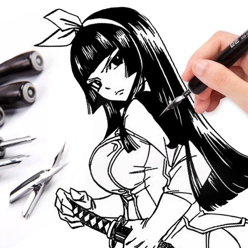 Imagem -06 - Japão Tachikawa Dip Pen Premium Line Drawing Nib Caneta-tinteiro para Manga Cartoon Design Art Grupo Alta Qualidade