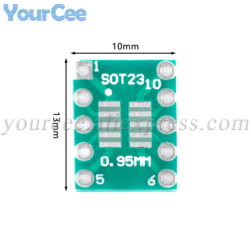 50 sztuk/10 sztuk SMD do DIP10 Pinboard UNAX 0.5mm/0.95mm do 2.54mm SOP10 MSOP10 SOT23 do DIP płyta adaptera PCB układ scalony — zdjęcie 7