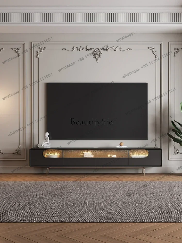Customization Medieval TV Cabinet Modern Simple Black French TV Cabinet Storage Storage