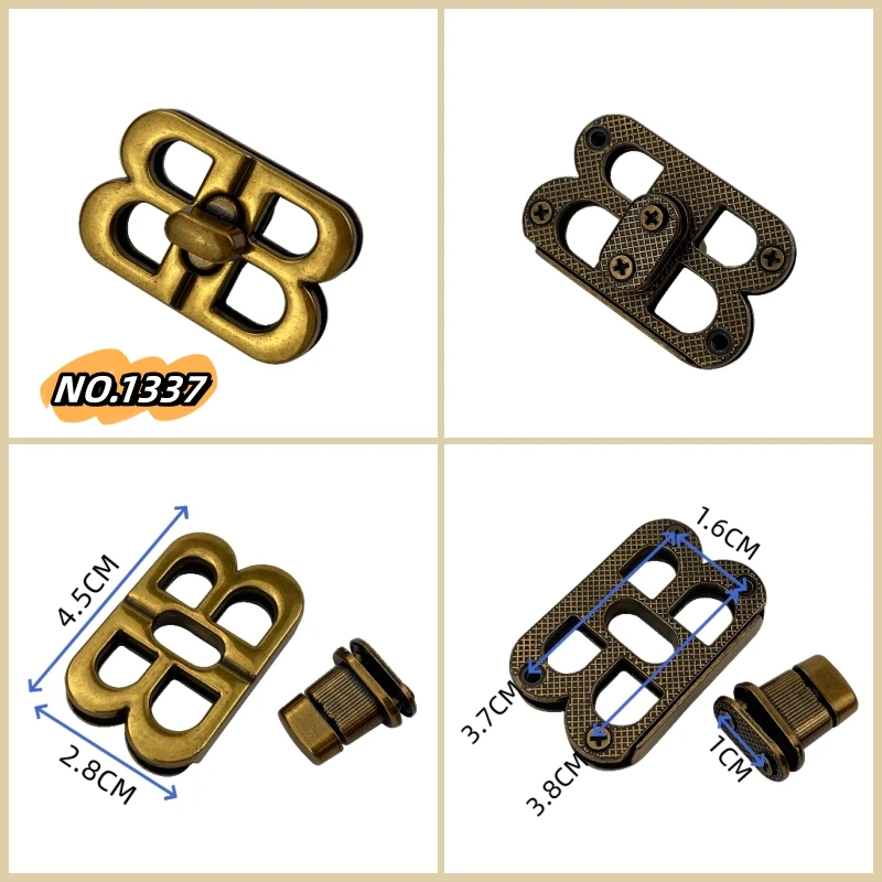 BB-Shaped Locks for Lady\'s Handbags Parts DIY Repair Bag Metal Hardware Accessories Locks