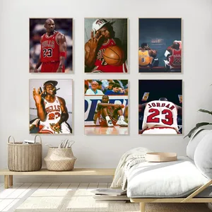 M-Michael J-Jordan selbst klebendes Plakat, Wanddekoration, selbstklebende Kunst, wasserdichtes Kleberpapier, Kaffee, Bar, Wohnzimmer, 1PC Hauptverkäufe Michael Jordan - №6