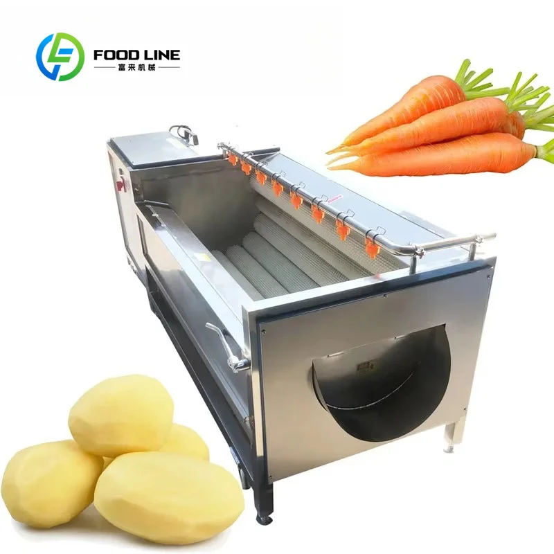 Customized High Speed Brush Roller Potato Peeling Washing Machine Commercial Vegetable Fruit Processing Equipment