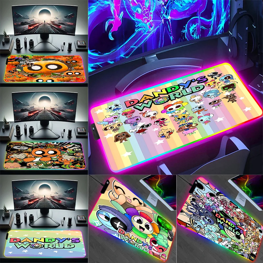 

Cool D-Dandys WorldS Cartoon RGB Pc Gamer Keyboard Mouse Pad Mousepad LED Glowing Mouse Mats Rubber Gaming Computer Mausepad